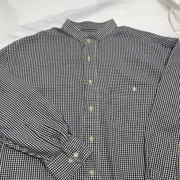 MEN’S Yves Saint Laurent Black White Button Down Long Sleeve Shirt Size 17 32-33 - Picture 1 of 5